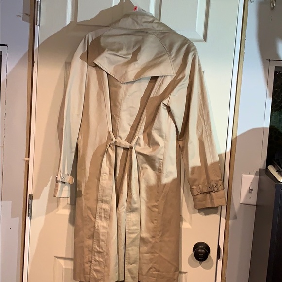 Tan raincoat measuring 42 inches long 24” pit to pit - Picture 2 of 4